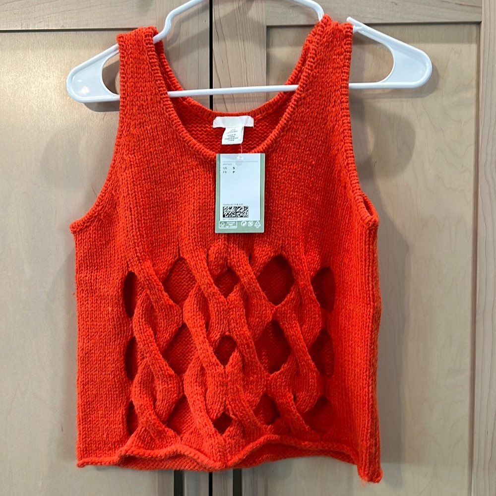 H&M weaved sweater tank sz small nwt